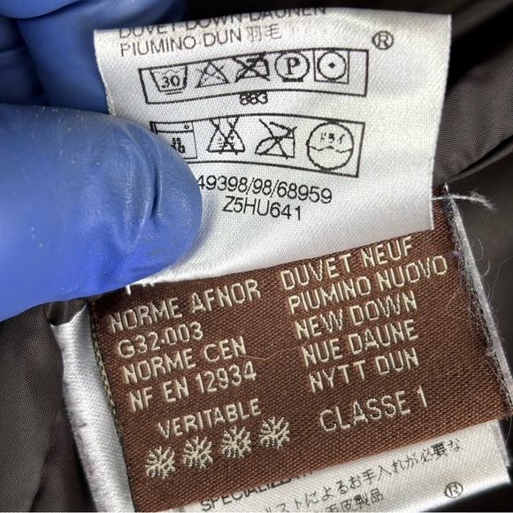 Vintage Moncler Long Down Puffer Coat Jacket Size 3 Knee length Brown Quilted - Picture 11 of 15